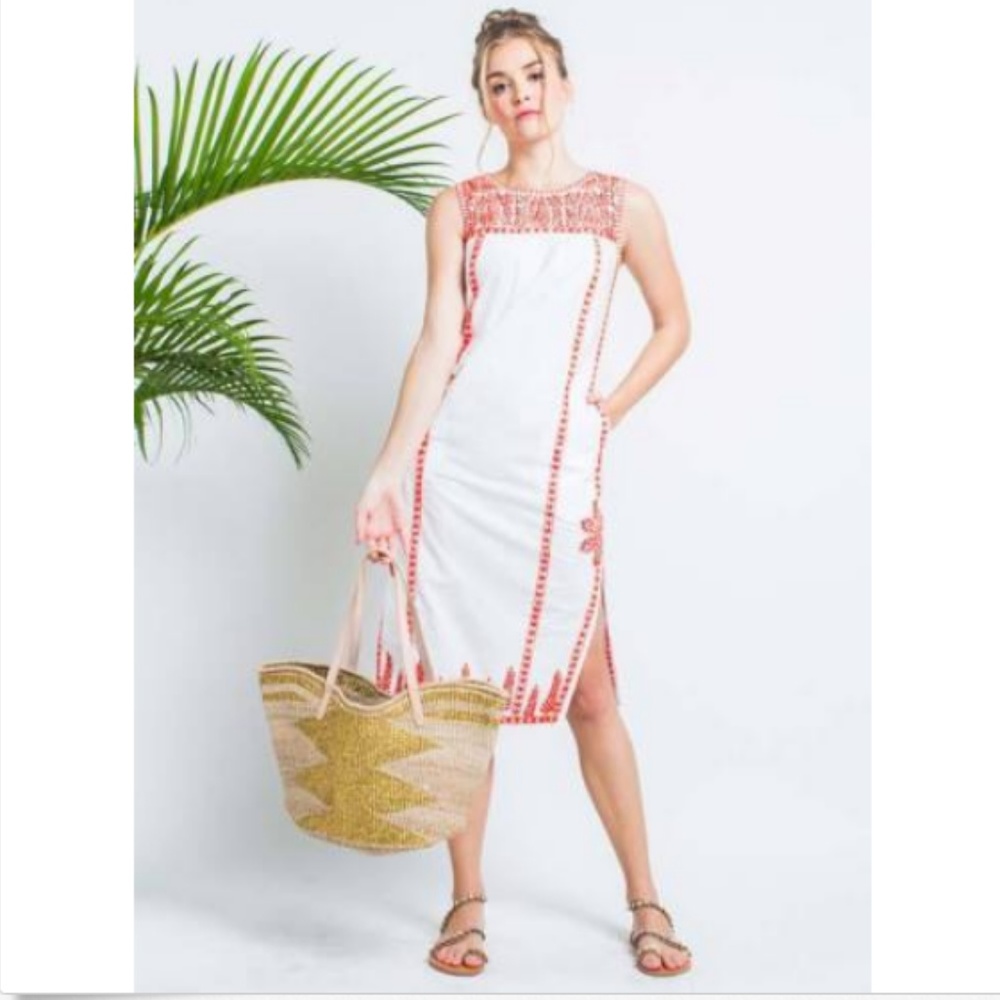 House of Pom Indian Flower Dress Embroidery